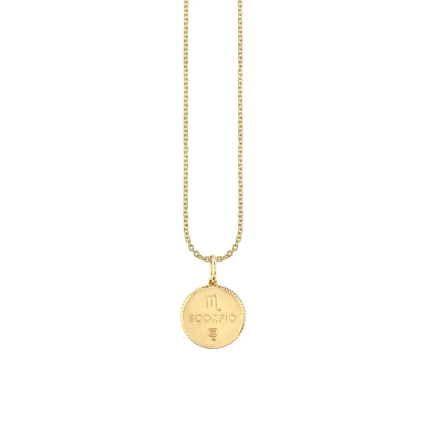 Gold & Diamond Scorpio Zodiac Medallion