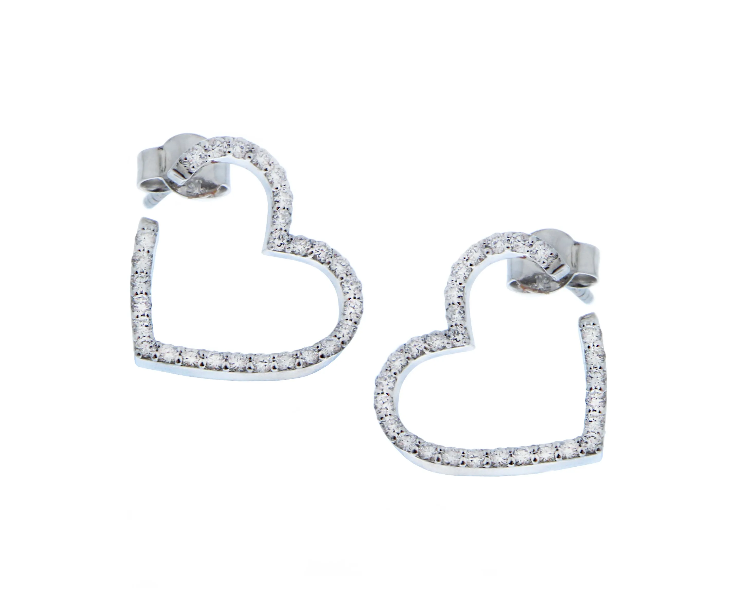 Gold and diamond heart earrings