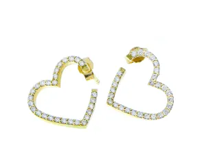 Gold and diamond heart earrings
