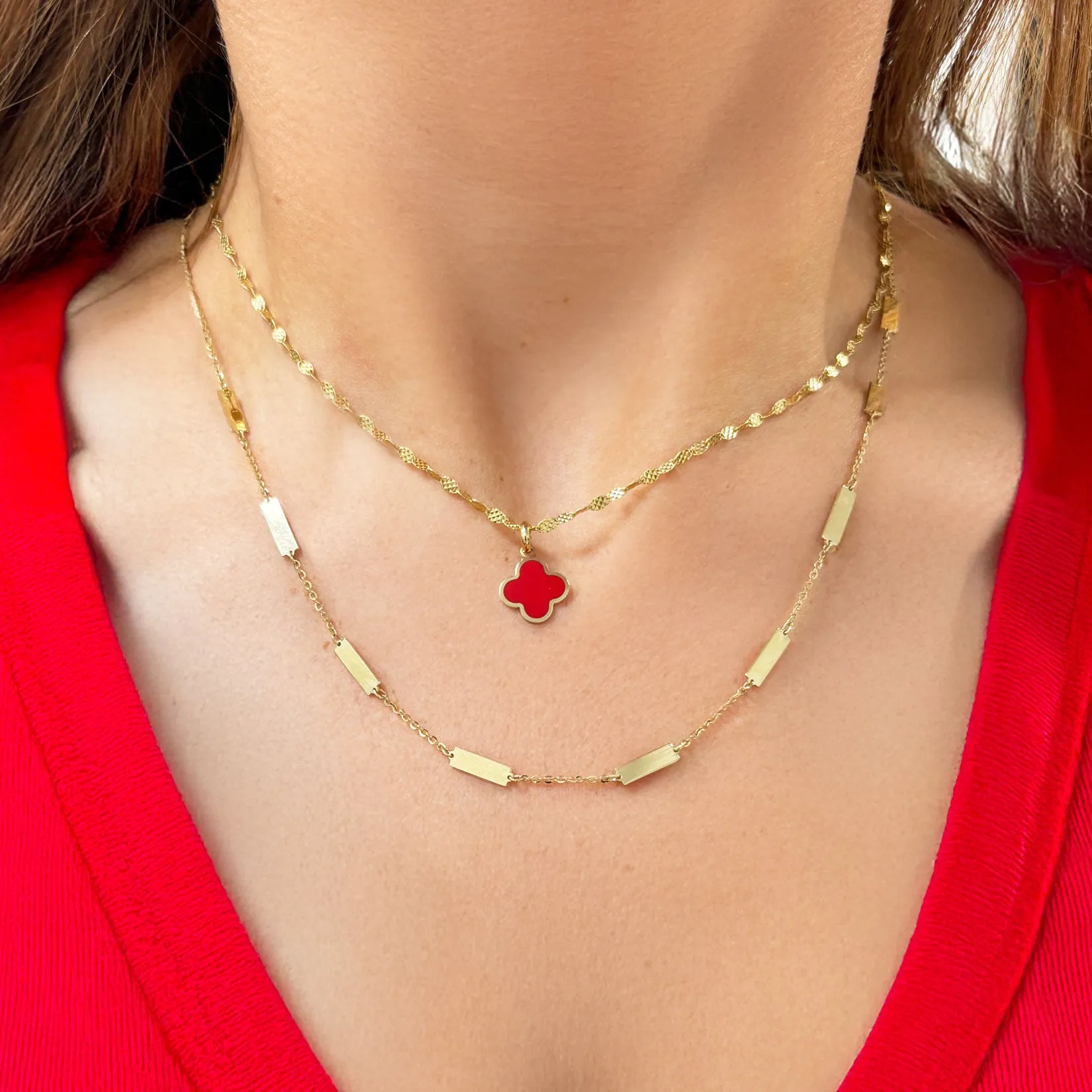 Gold Bar Chain Necklace