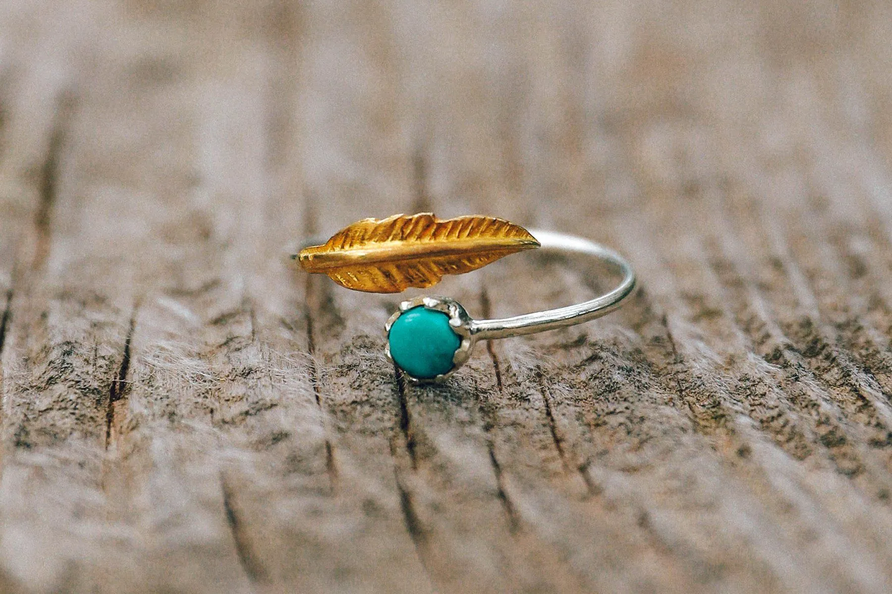 Gold Feather Ring