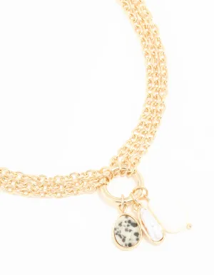 Gold Mixed Charm Layered Necklace
