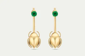 Gold Scarab Earrings