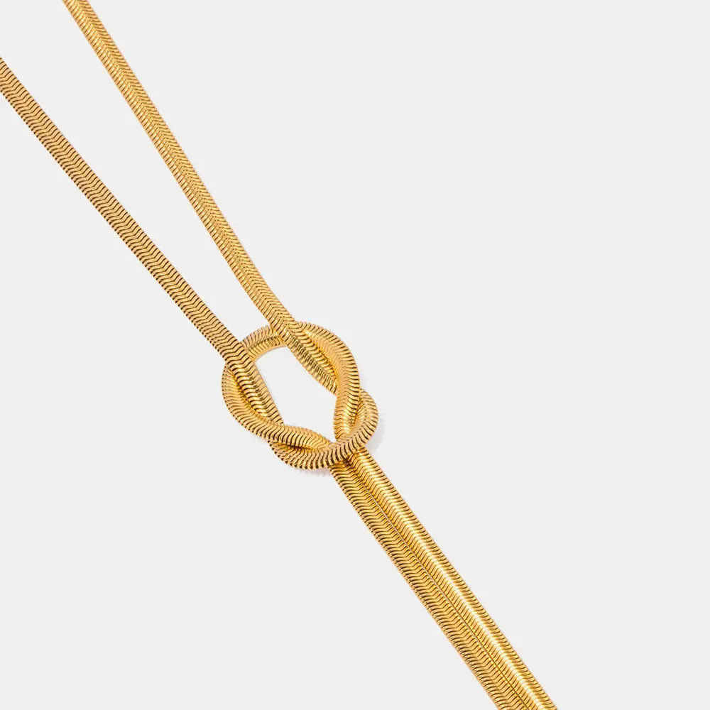 Golden Tides Double-Layer Herringbone Choker