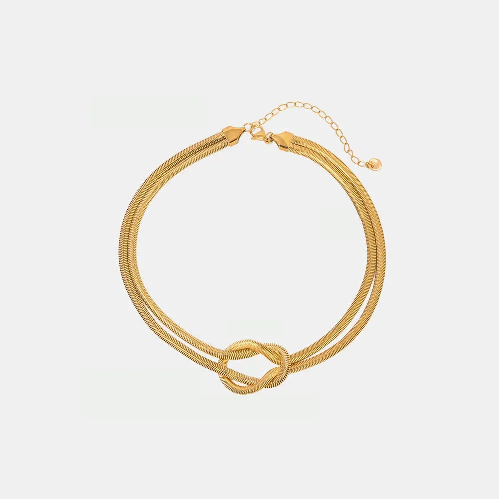 Golden Tides Double-Layer Herringbone Choker