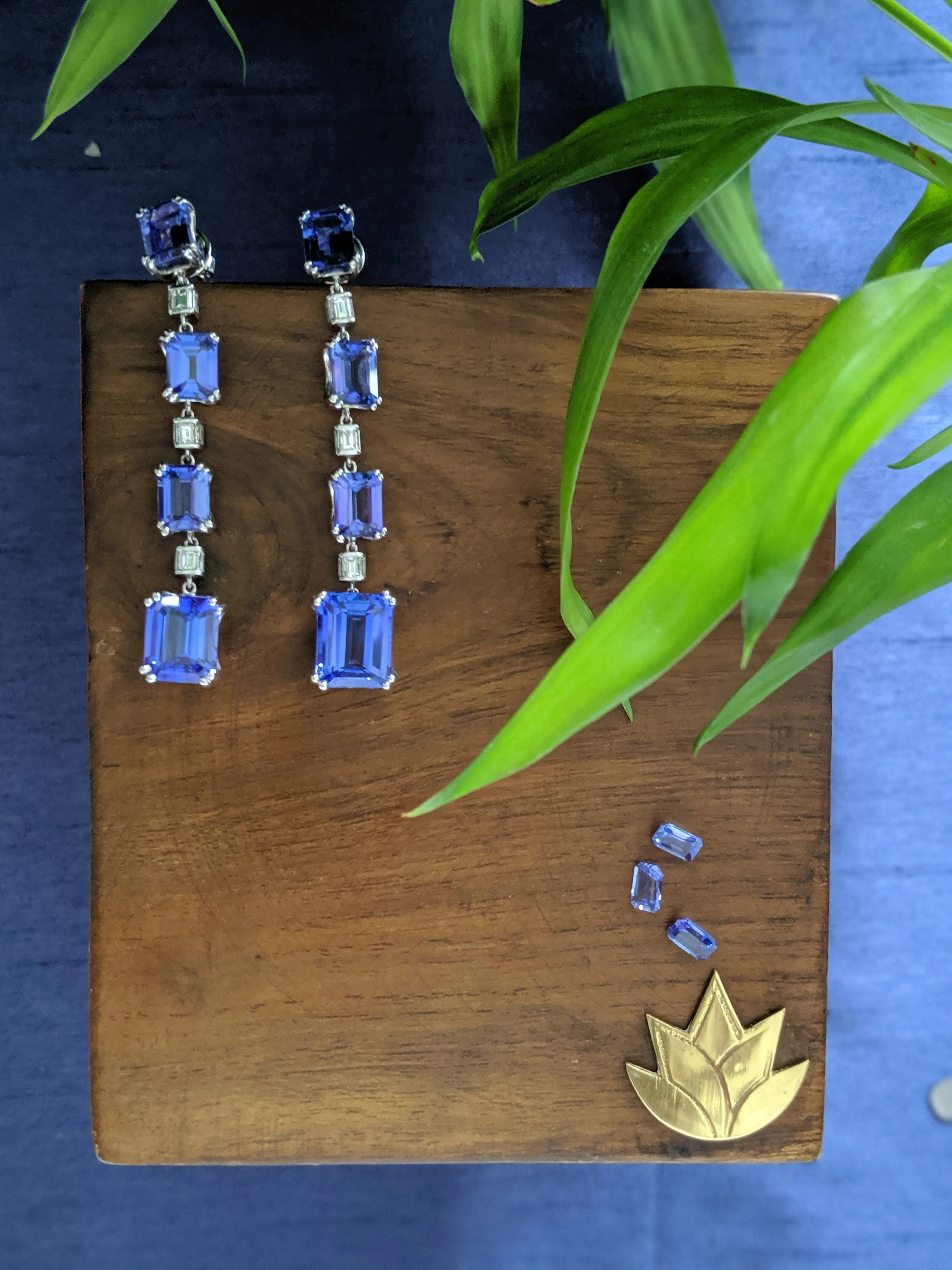 Graduating Tanzanite & Diamond Earrings