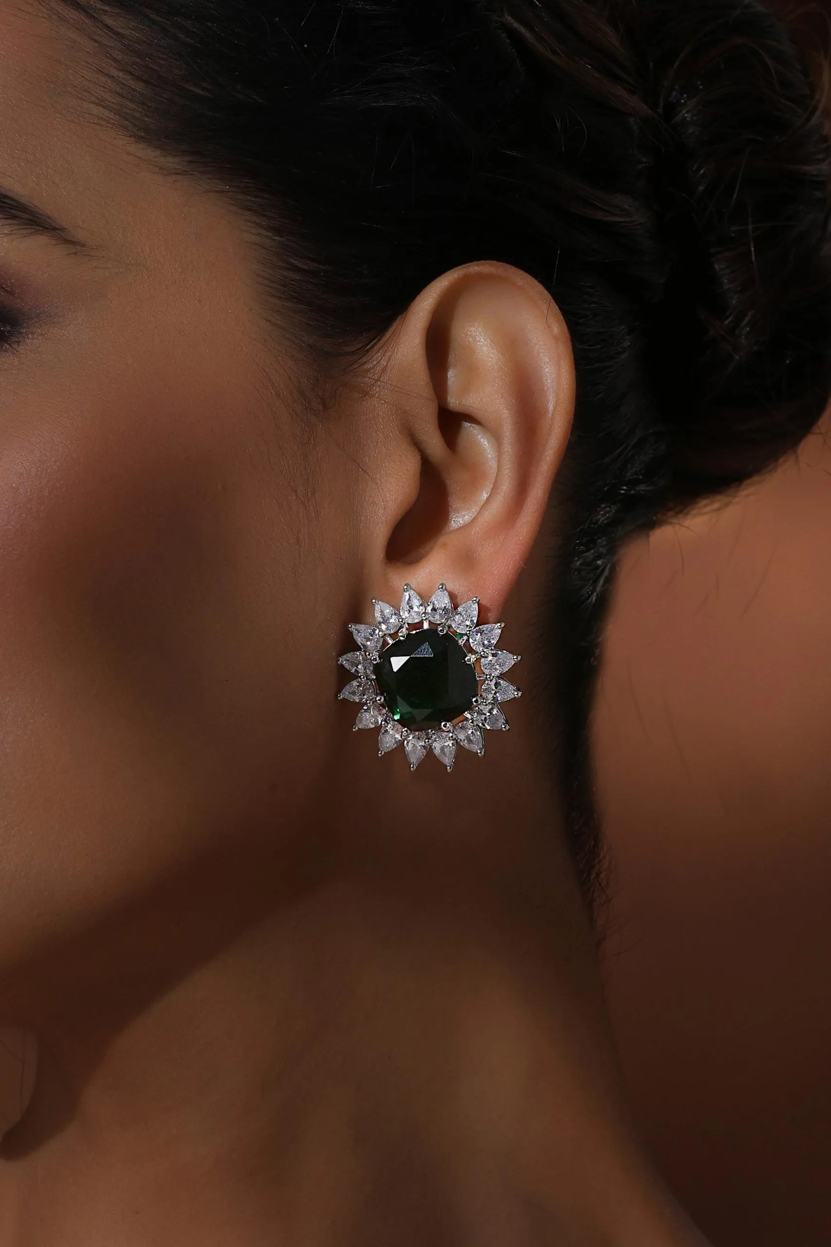 Green Emerald Studs