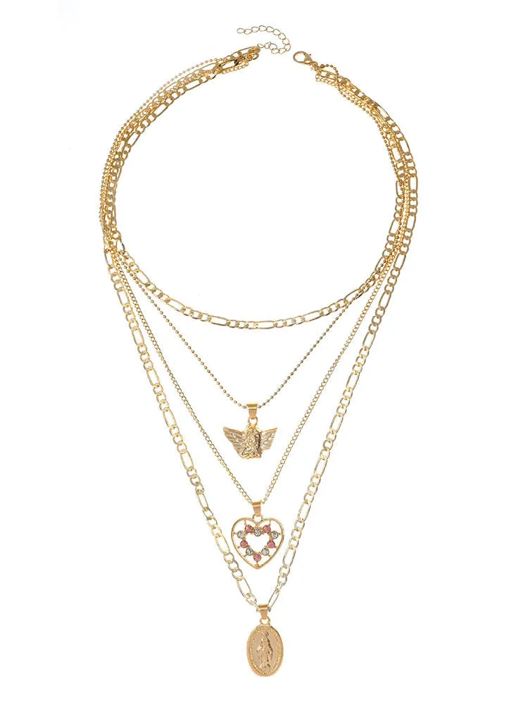 Heart & Angle Layered Necklace