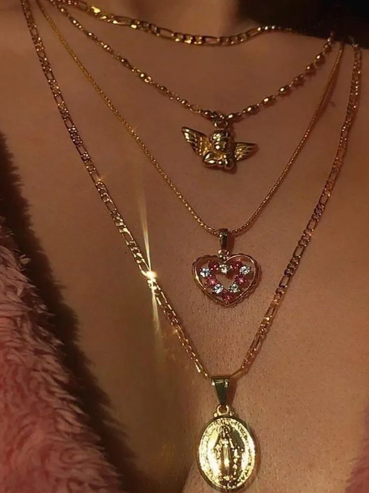 Heart & Angle Layered Necklace