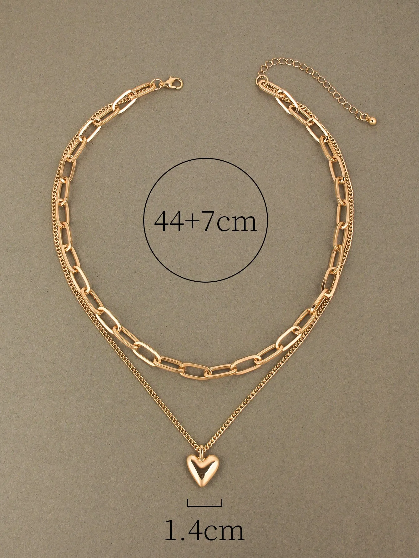 Heart Charm Layered Necklace