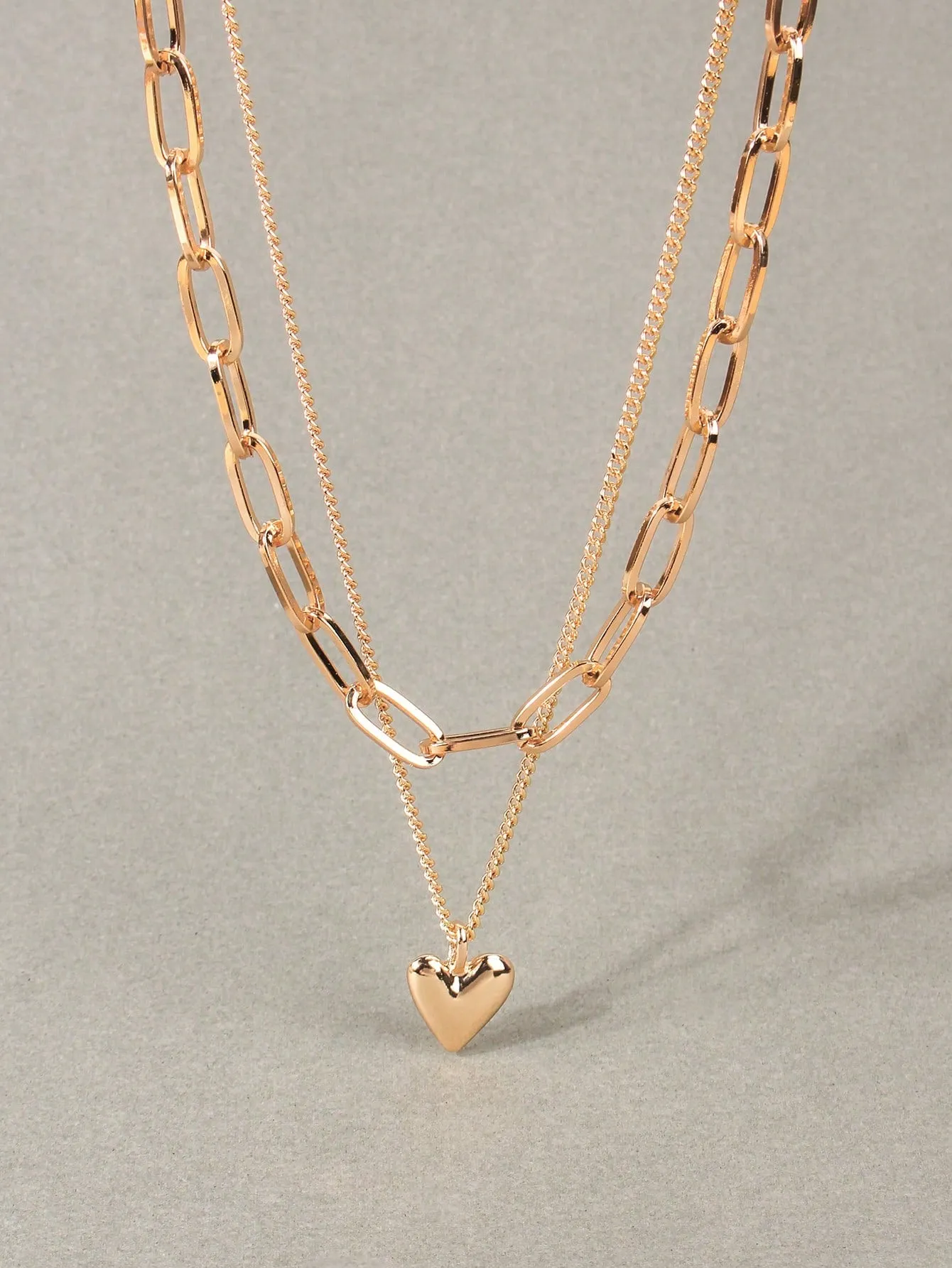 Heart Charm Layered Necklace