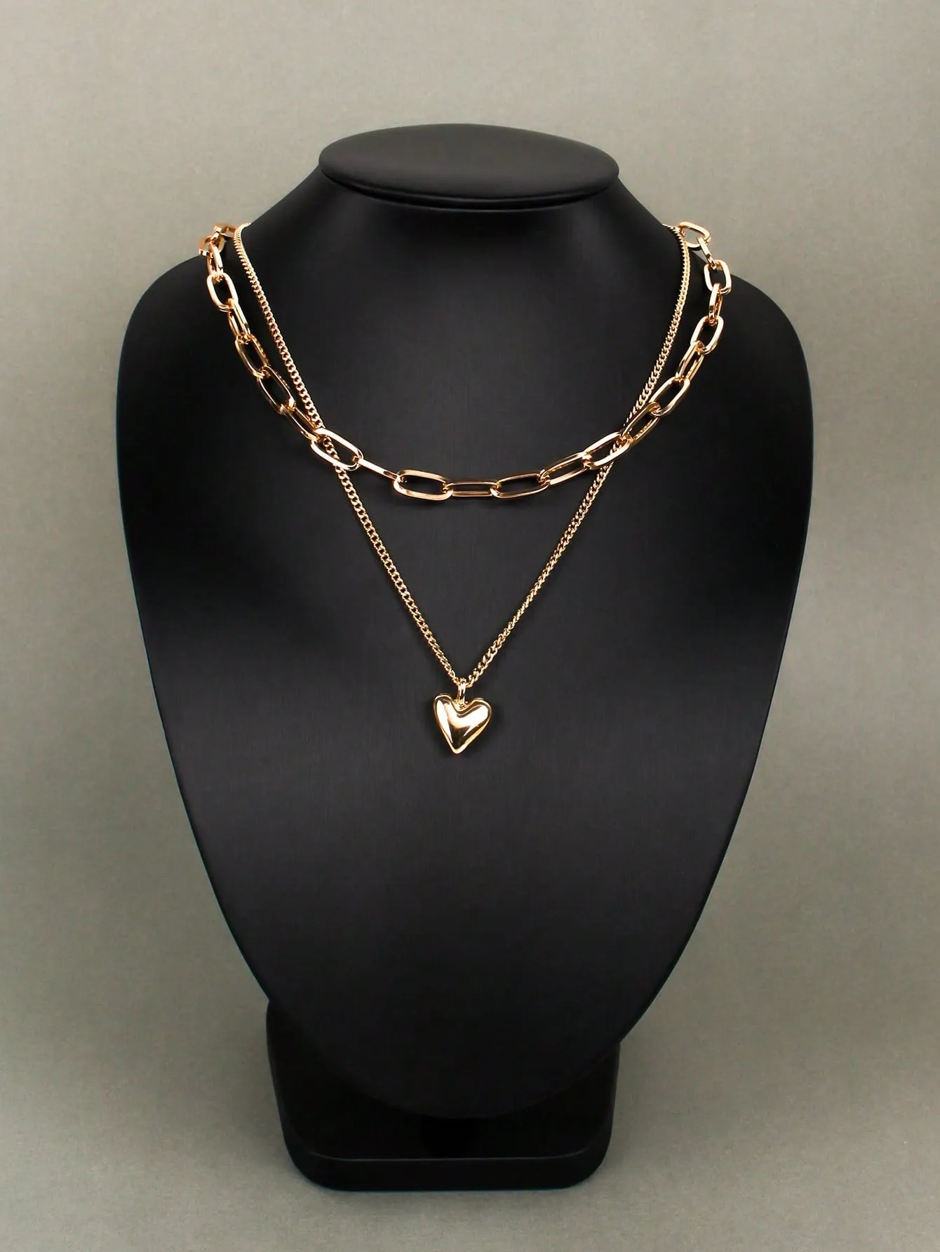 Heart Charm Layered Necklace