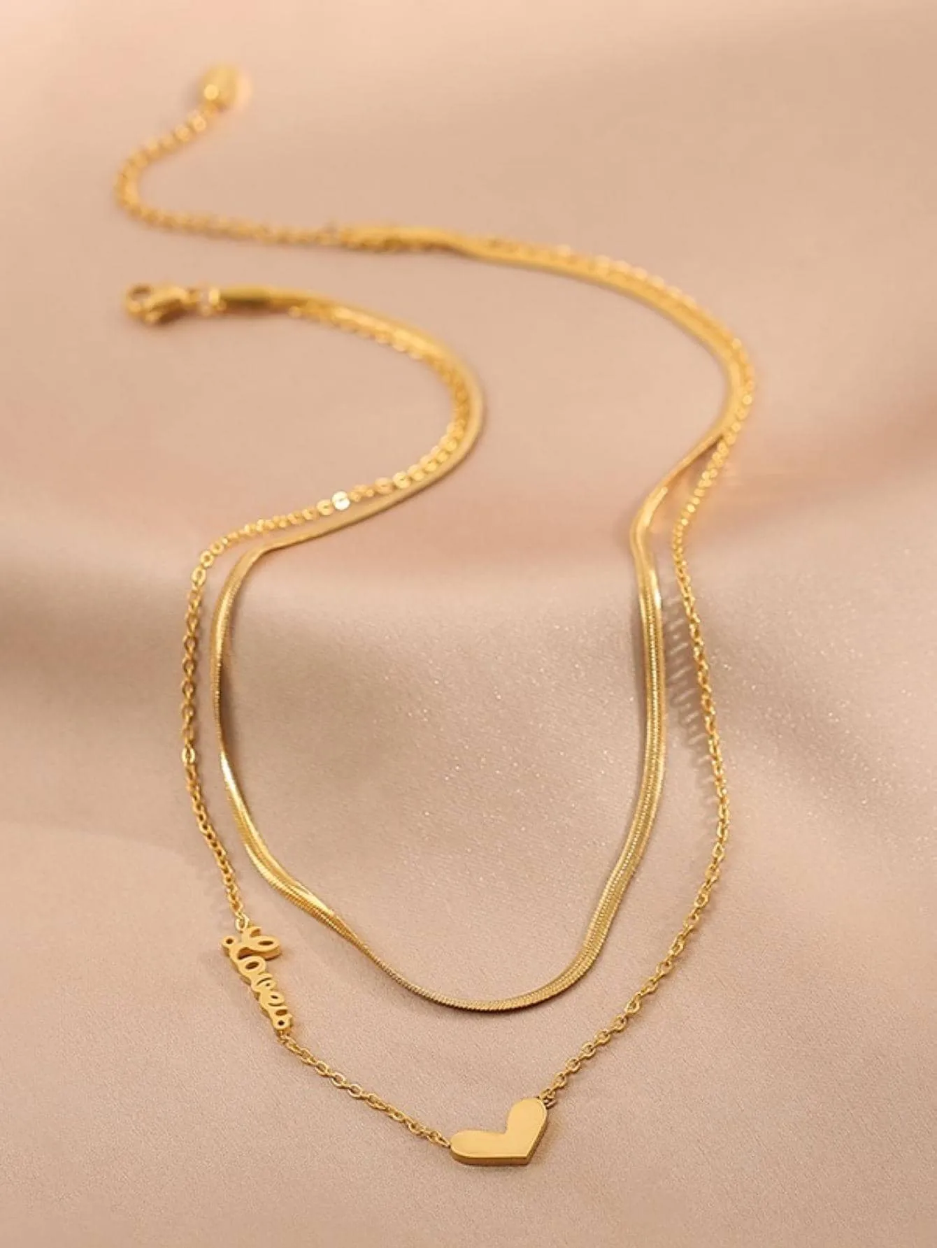 Heart Charm Layered Necklace
