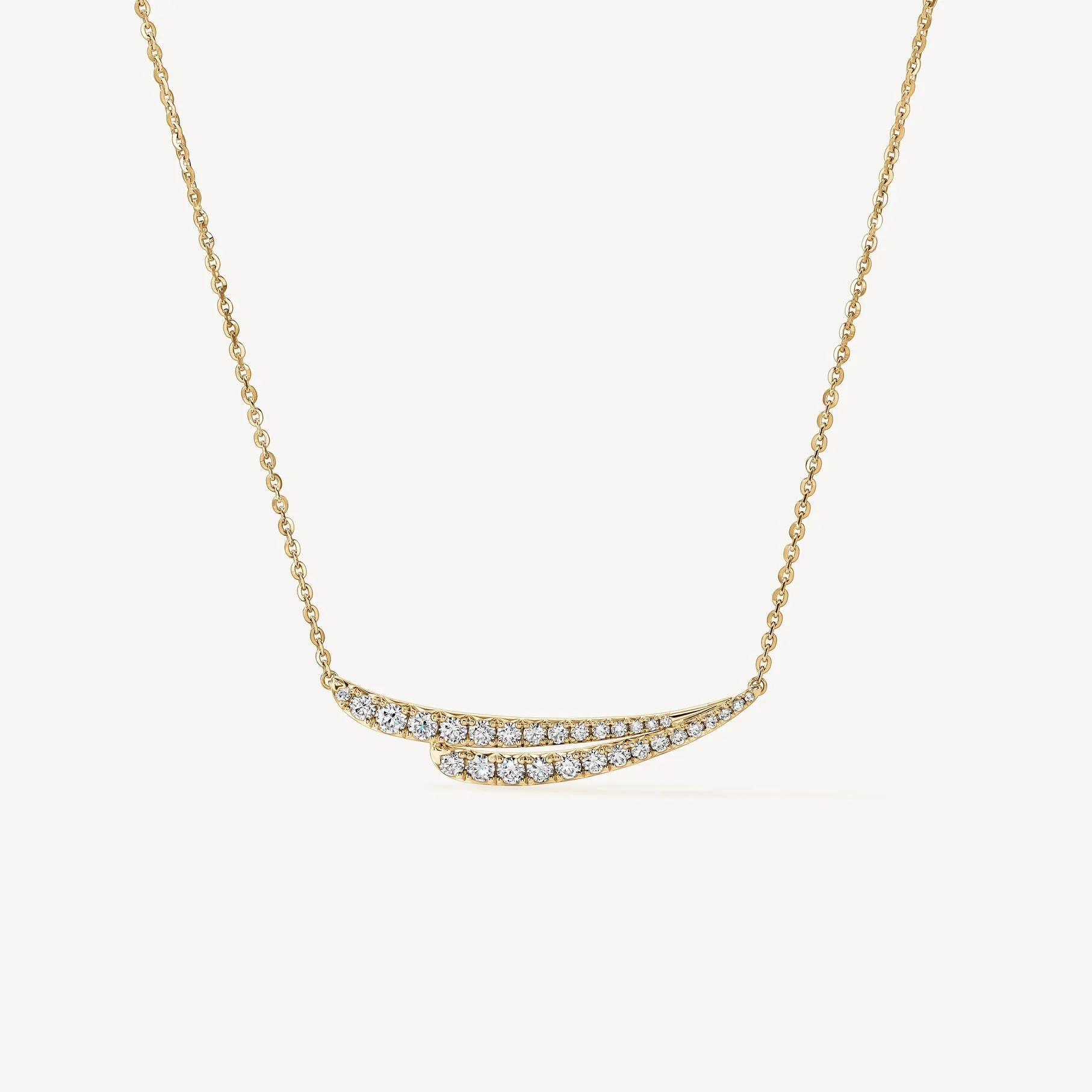 Hearts on Fire 18k Yellow Gold Vela Double Row Diamond Pendant Necklace