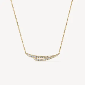 Hearts on Fire 18k Yellow Gold Vela Double Row Diamond Pendant Necklace