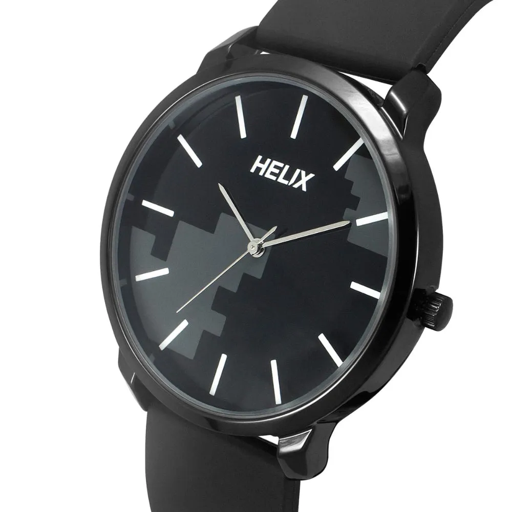 Helix By Timex Black Round Analog Silicone Watch Men -TW039HG20