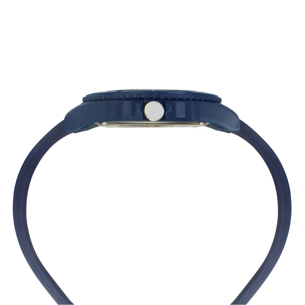 Helix By Timex Black/Blue Round Analog Silicone Watch Men -TW033HG16