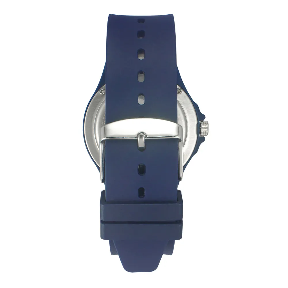 Helix By Timex Black/Blue Round Analog Silicone Watch Men -TW033HG16