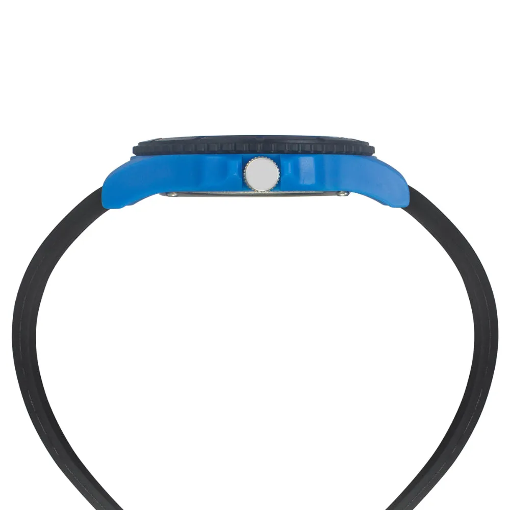 Helix By Timex Black/Blue Round Analog Silicone Watch Men -TW033HG21
