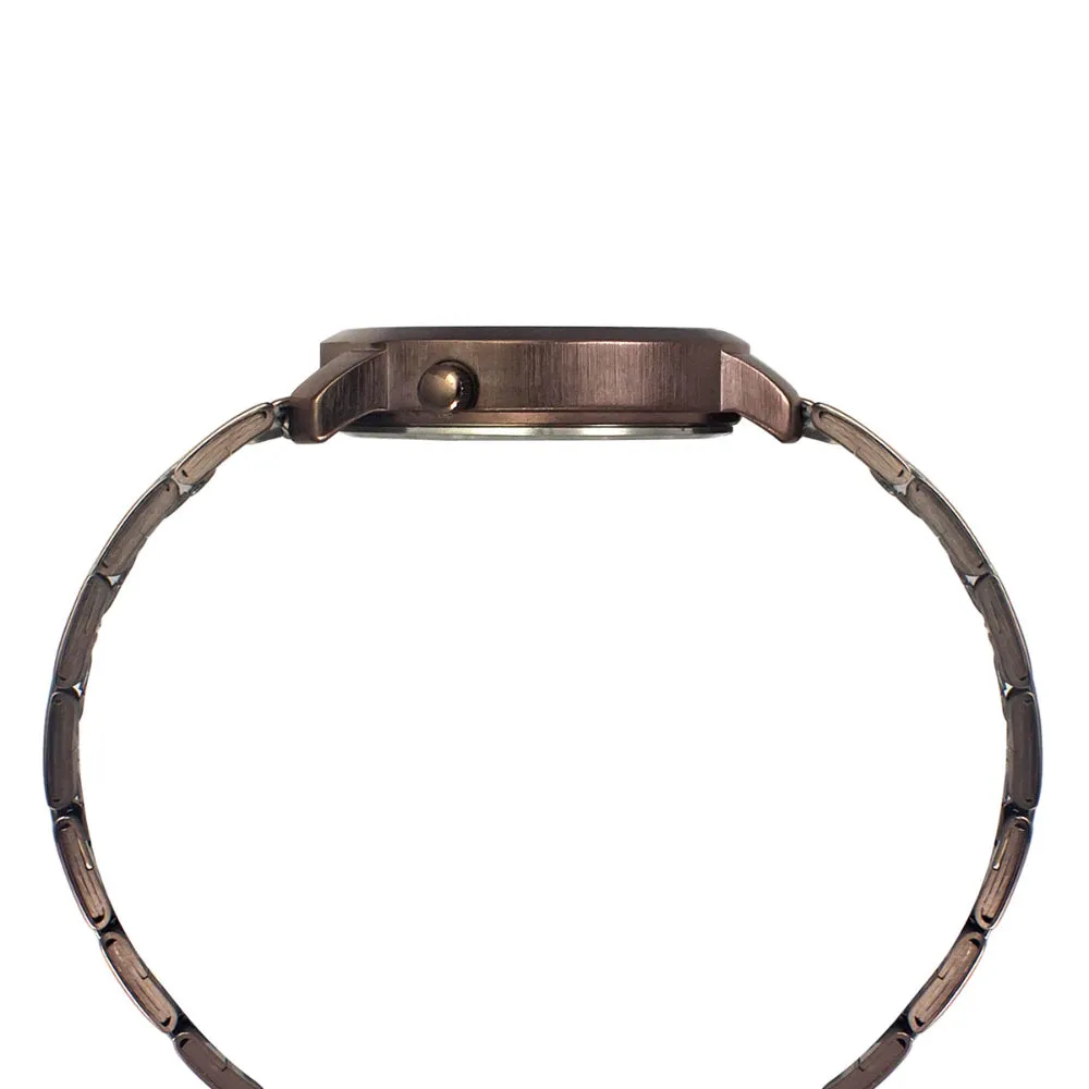 Helix By Timex Brown Round Analog Stainless Steel Watch Women -TW032HL42
