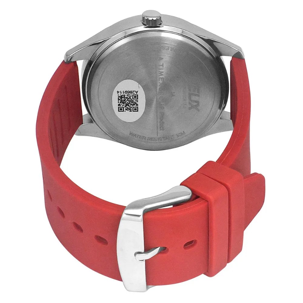 Helix By Timex White Round Analog Silicone Watch Men -TW031HG18