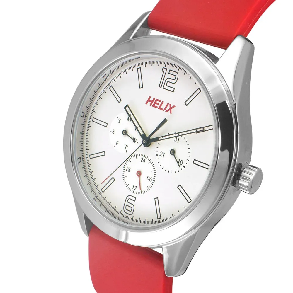 Helix By Timex White Round Analog Silicone Watch Men -TW031HG18