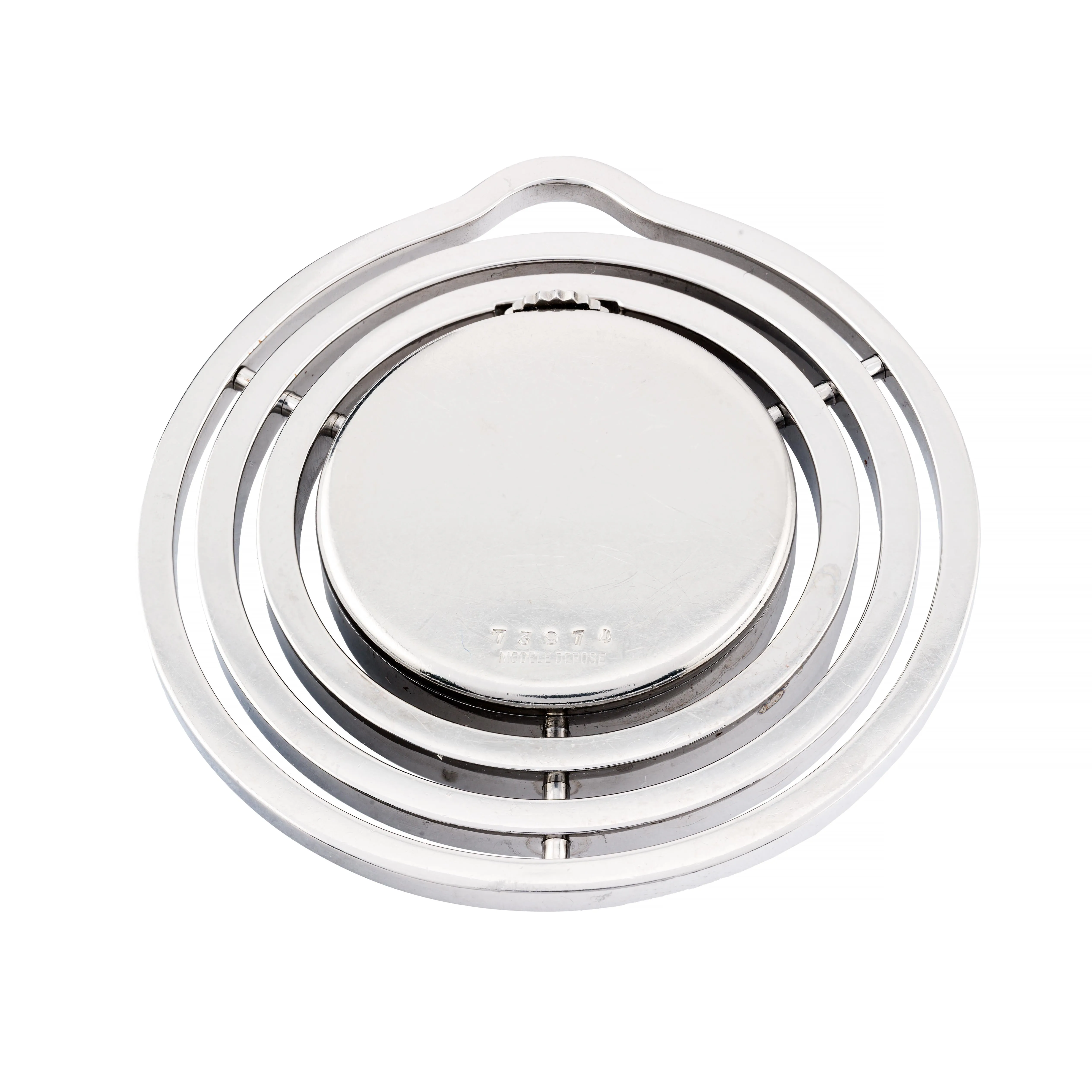 Hermes by Jaegar LeCoultre Art Deco Pendant Watch in Stainless Steel