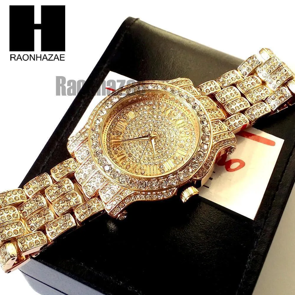 HIP HOP MEEK MILL LAB DIAMOND WATCH RUBY NECKLACE BRACELET EARRING S00