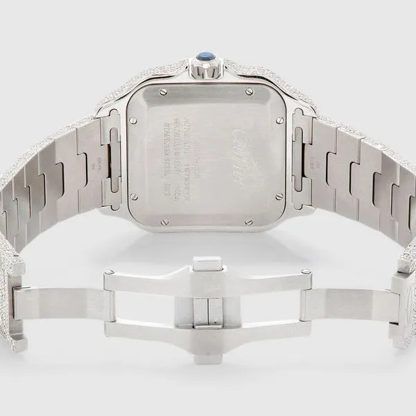 Iced Out Cartier Santos 40mm Two Tone Diamond Watch 21.5ct.