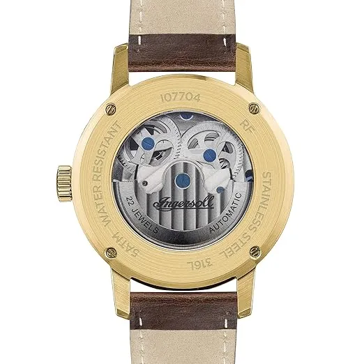 Ingersoll The Jazz Automatic Mens Analog Watch with Sivler Dial and Brown Leather Strap - I07704