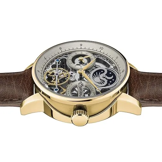 Ingersoll The Jazz Automatic Mens Analog Watch with Sivler Dial and Brown Leather Strap - I07704