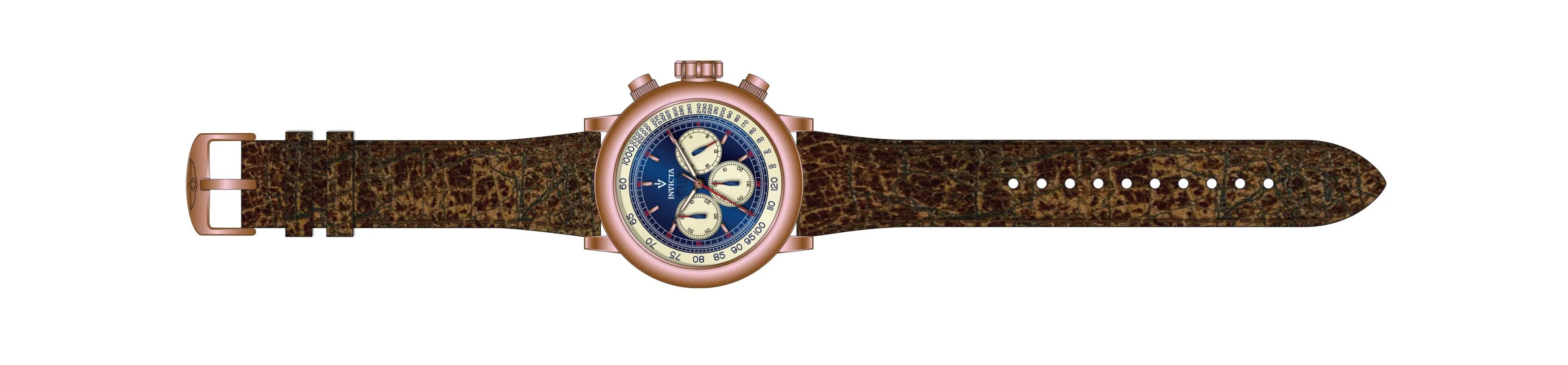 Invicta Leather Analog Multicolor Dial Band Color Brown Men's Watch-37324