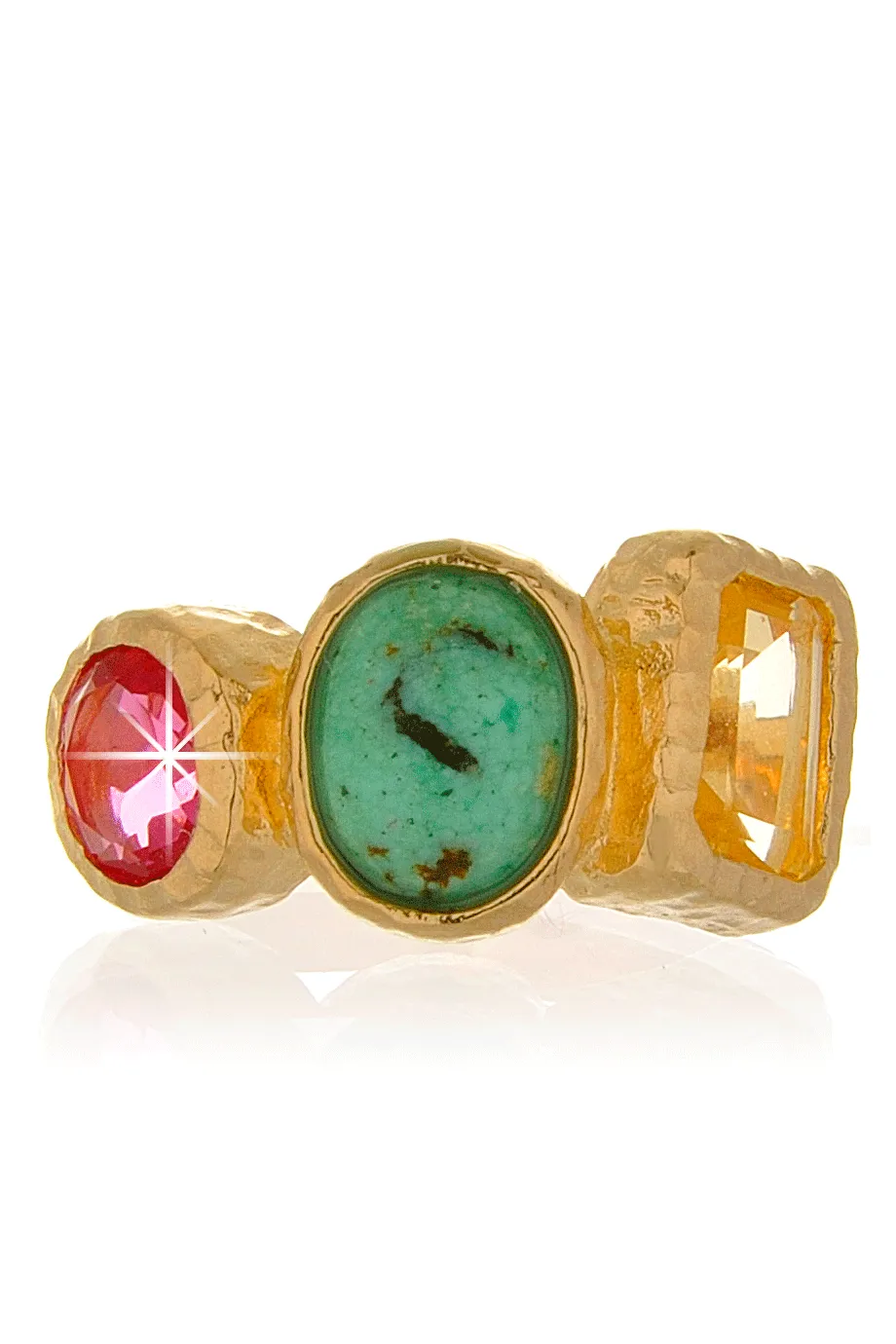 ISHARYA NYMPH Nile Three Stone Turquoise Ring