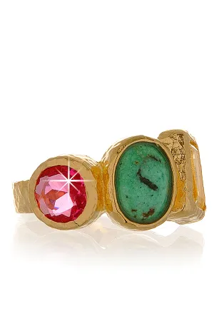 ISHARYA NYMPH Nile Three Stone Turquoise Ring