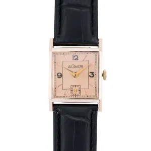 Jaeger LeCoultre Art Deco 14 Karat Rose Gold 23mm Unisex Dress Wrist Watch