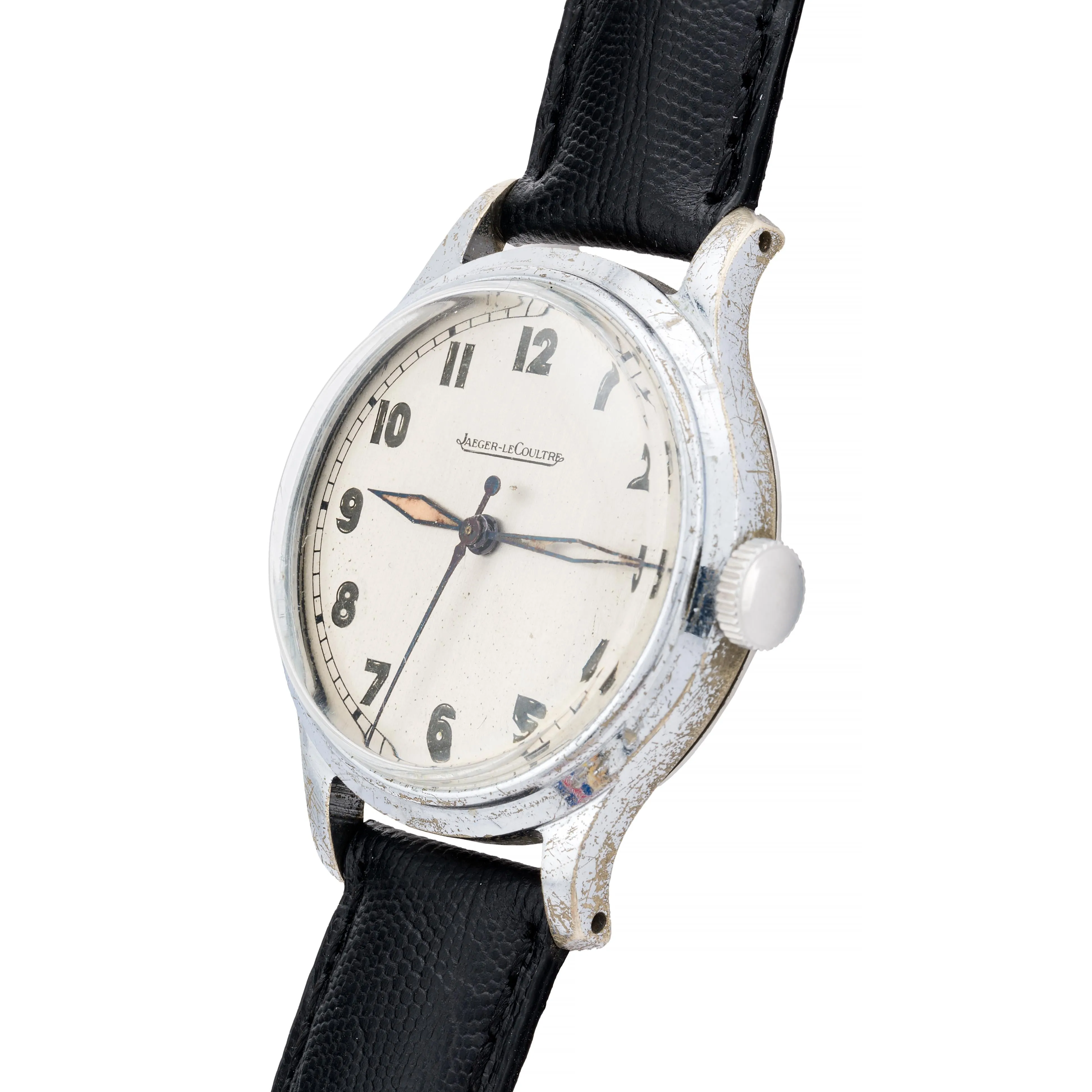 Jaeger LeCoultre Vintage WWII Military Mens Radium Numeral Wrist Watch