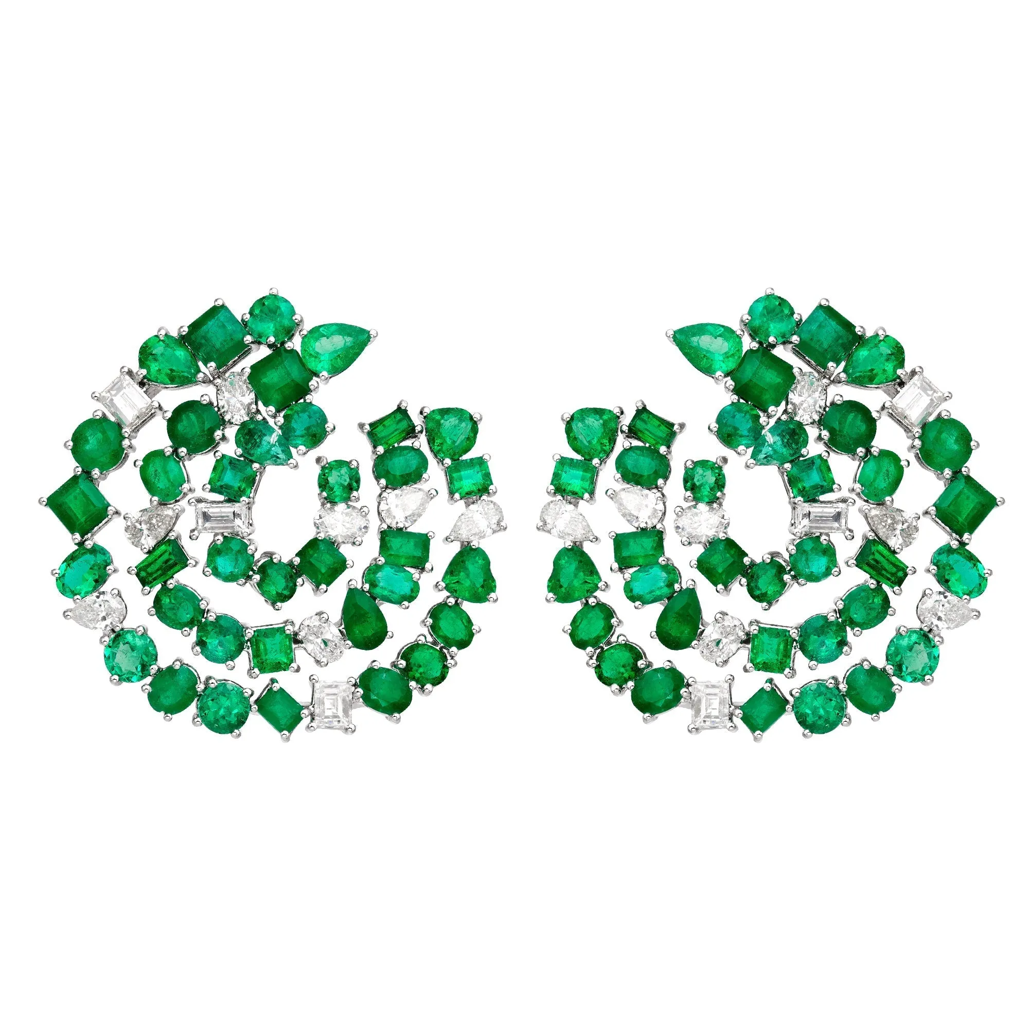 Jewels Of Desire Persea Emerald Crescent Earrings