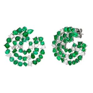 Jewels Of Desire Persea Emerald Crescent Earrings