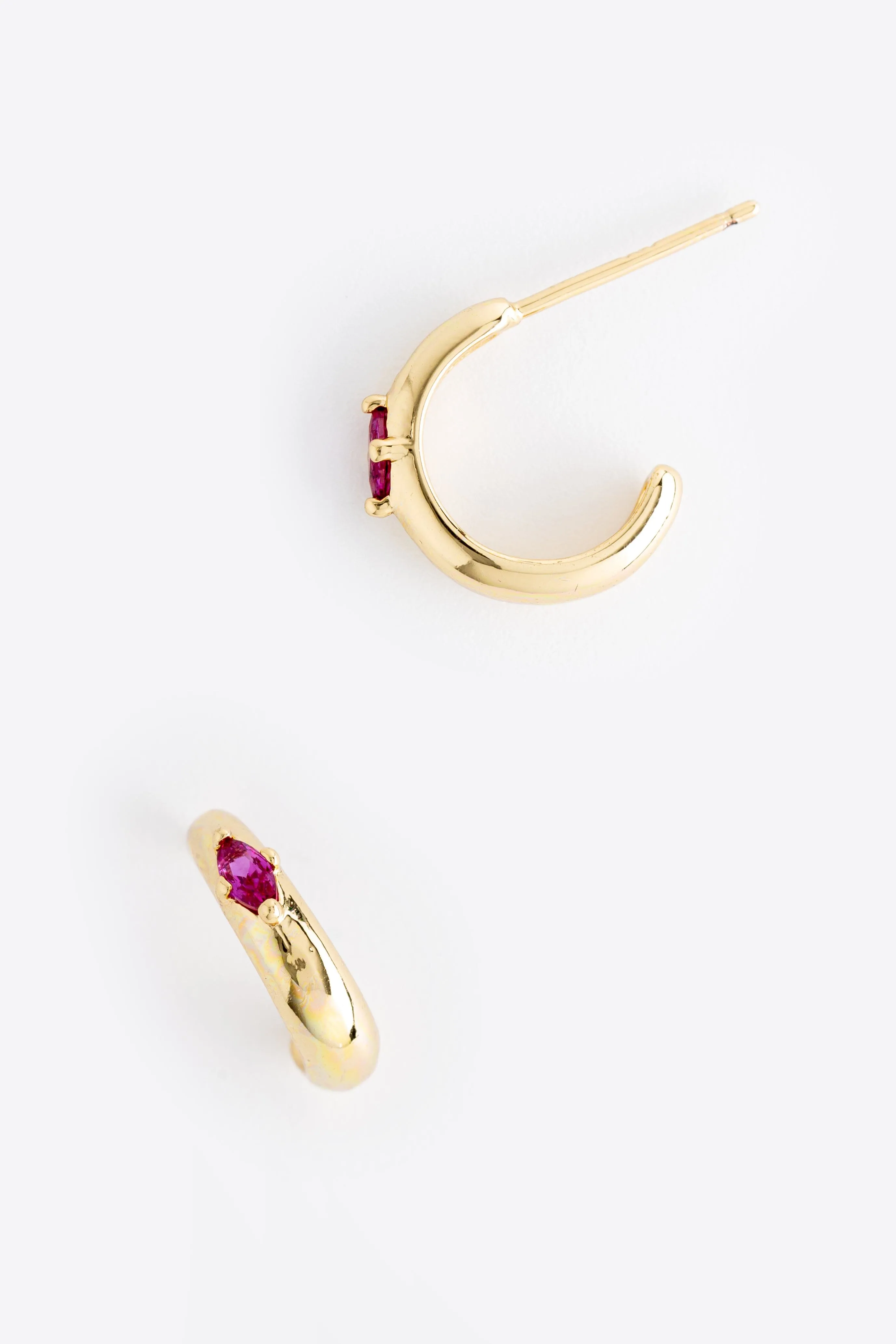 July Ruby J-Hoop Earrings