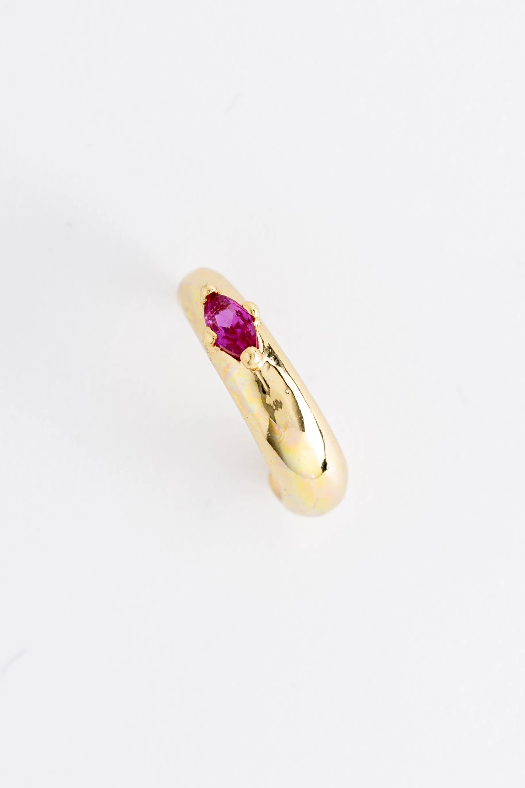 July Ruby J-Hoop Earrings