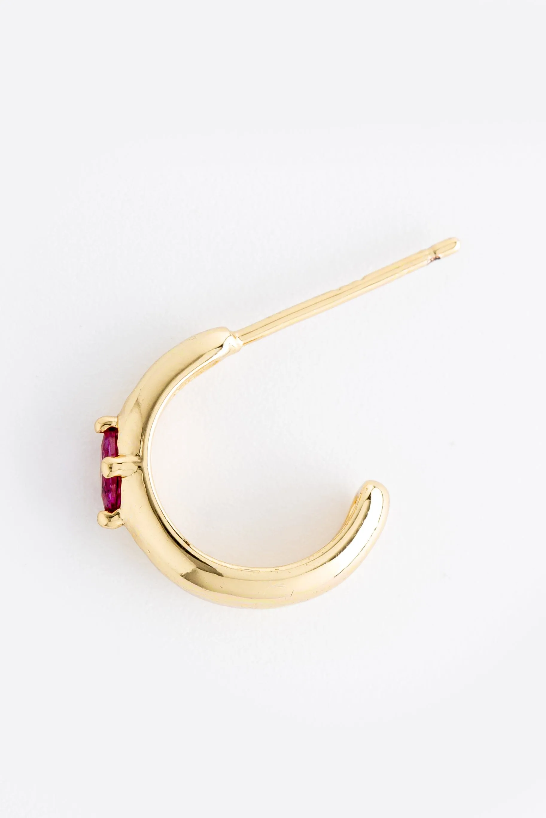 July Ruby J-Hoop Earrings