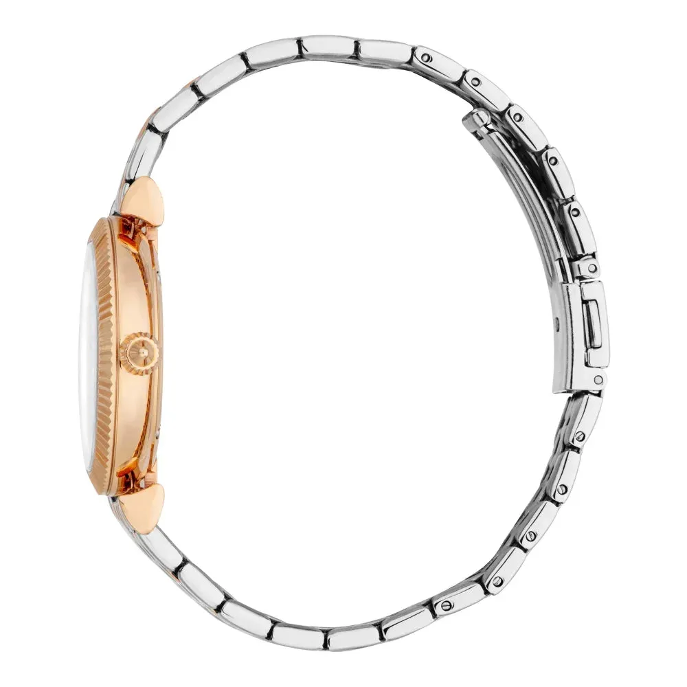 Just Cavalli Unleashed Ladies Silver Gray Dial Two Tone Silver Rose gold watch