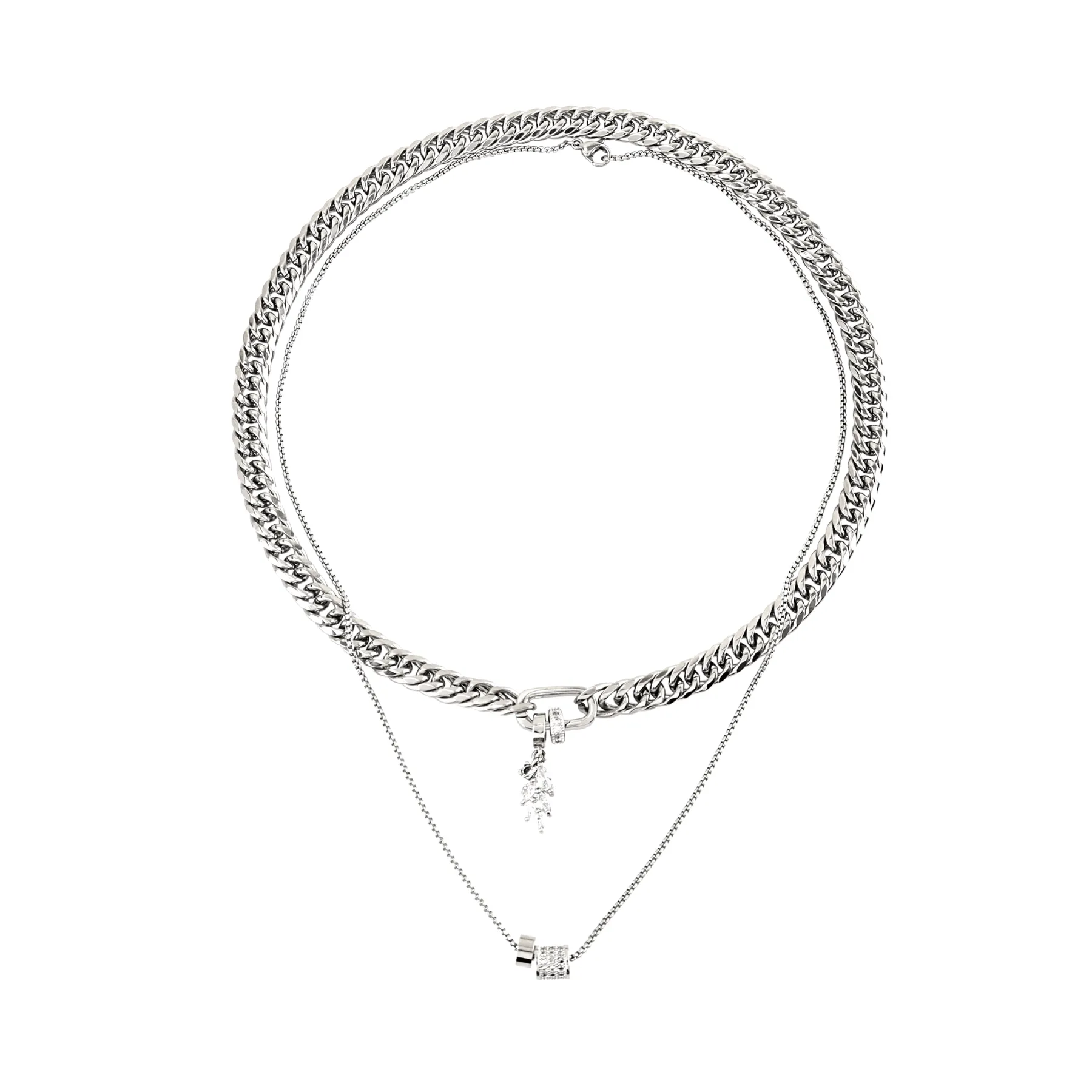 JUST CLICK LEAVE LAYERED NECKLACE SET
