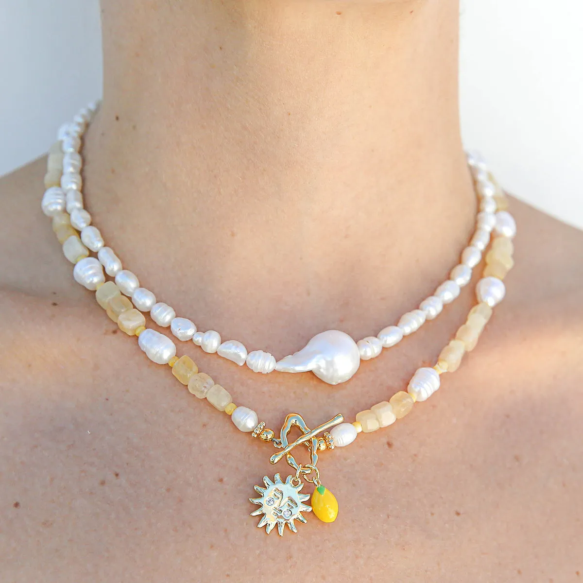 Keshi Pearl Layer Necklace