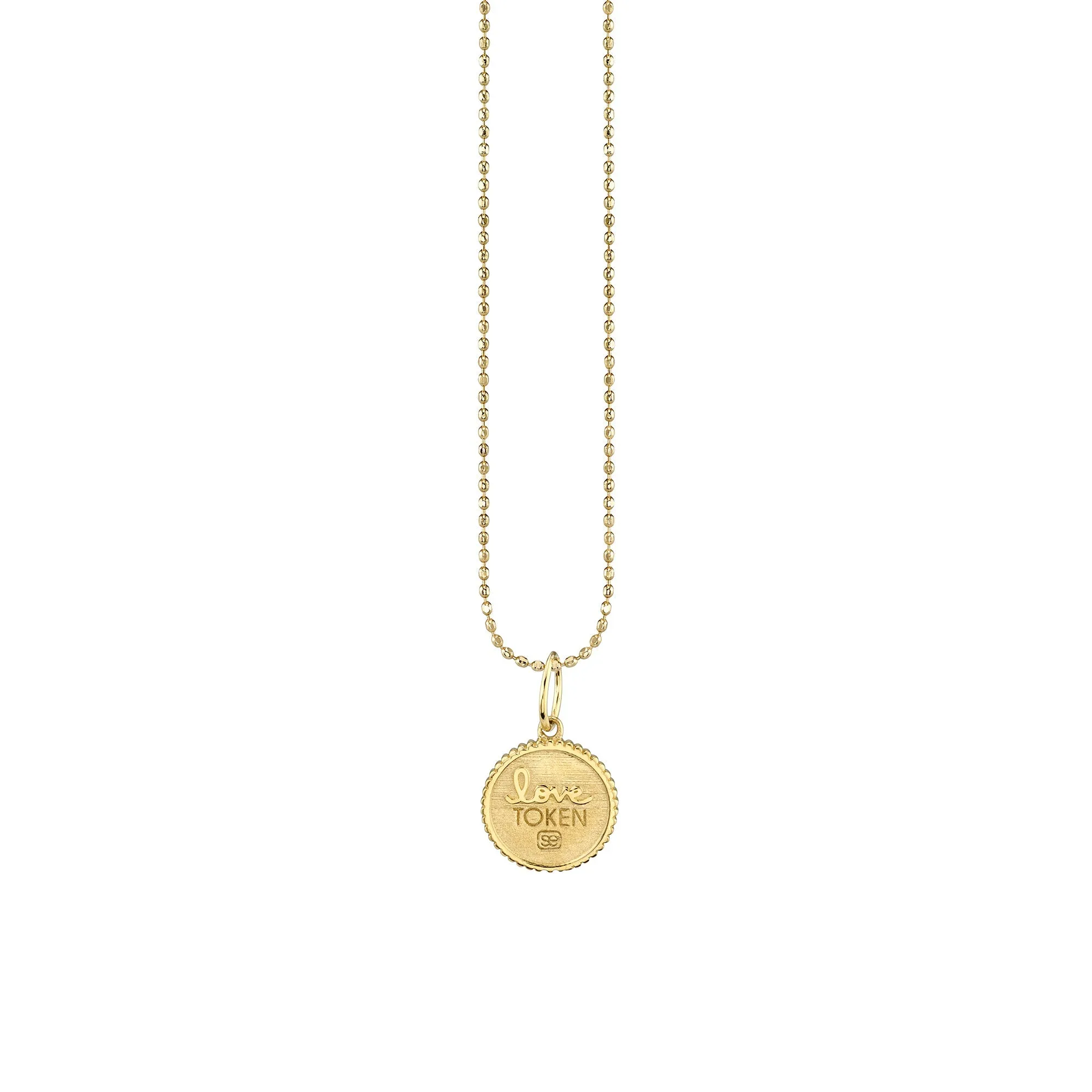 Kids Collection Gold & Diamond Small Marquise Eye Coin Necklace