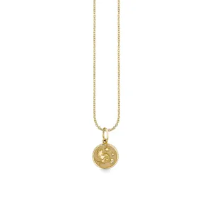 Kids Collection Gold & Diamond Tiny Cupid Coin Necklace
