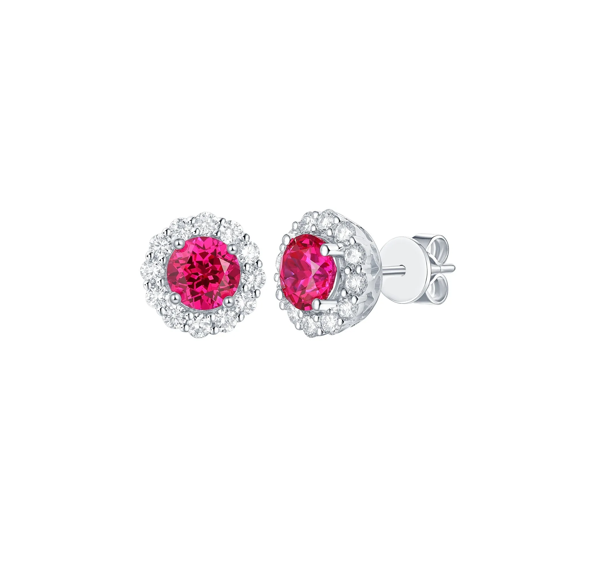 Lab Grown Diamond 2.99ctw Halo Stud Earrings <br> E-01923RUW