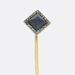 Lacloche Frères Sapphire and Diamond Stick Pin