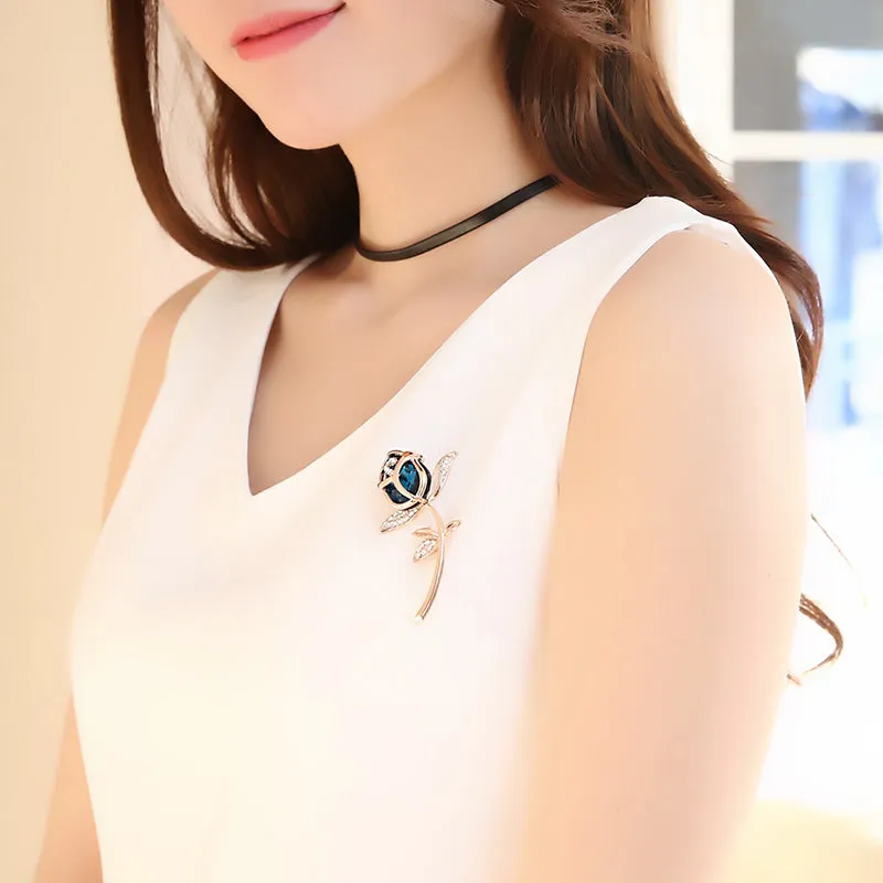 Laleh Crystal Tulip Brooch