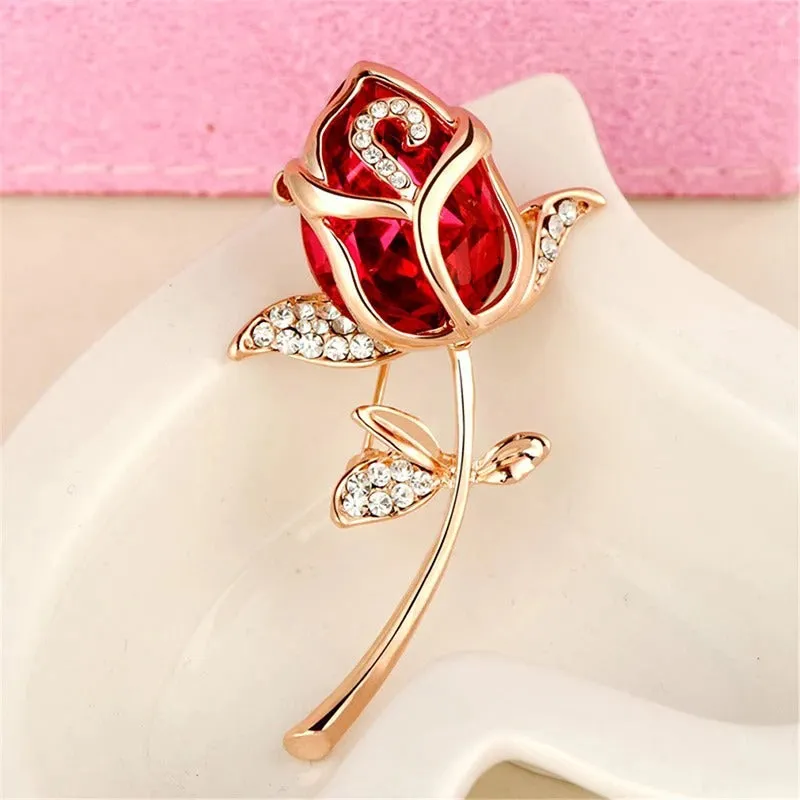 Laleh Crystal Tulip Brooch